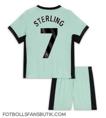 Chelsea Raheem Sterling #7 Replika Tredje Tröja Barn 2023-24 Kortärmad (+ Korta byxor)